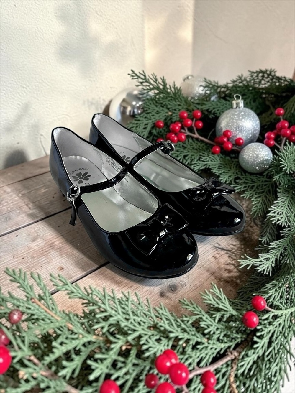 Flowers by Nina Little Girls Black Patent Dress Heels Size 2 - Picture 2 of 13